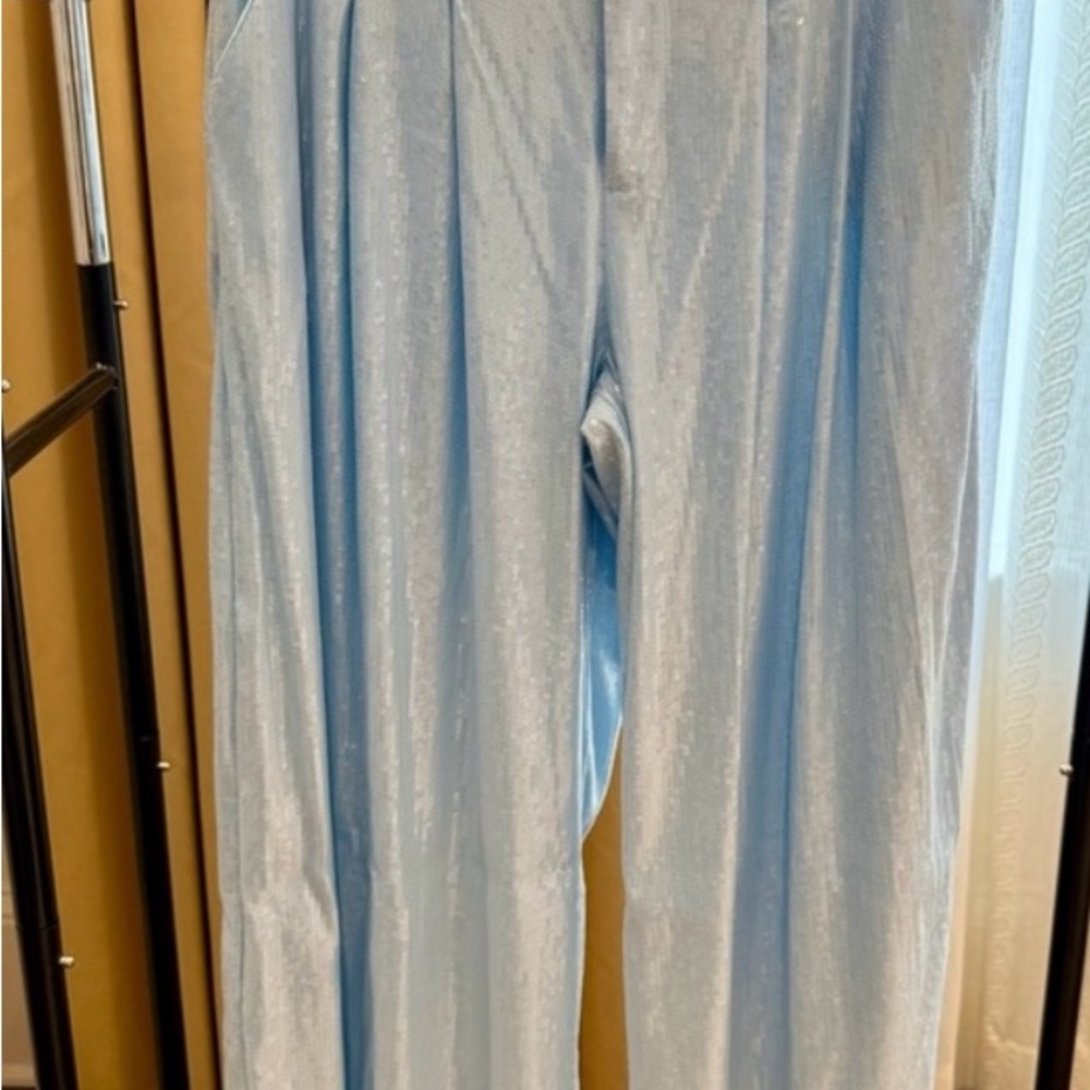 ‼️WOW‼️Anthropologie Light 🩵💙Blue SEQUENCE Wide Leg Pants‼️ - Picture 15 of 16